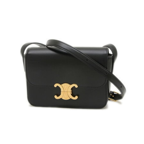 Celine Triomphe Shoulder Bag Black Calfskin - Picture 1 of 7
